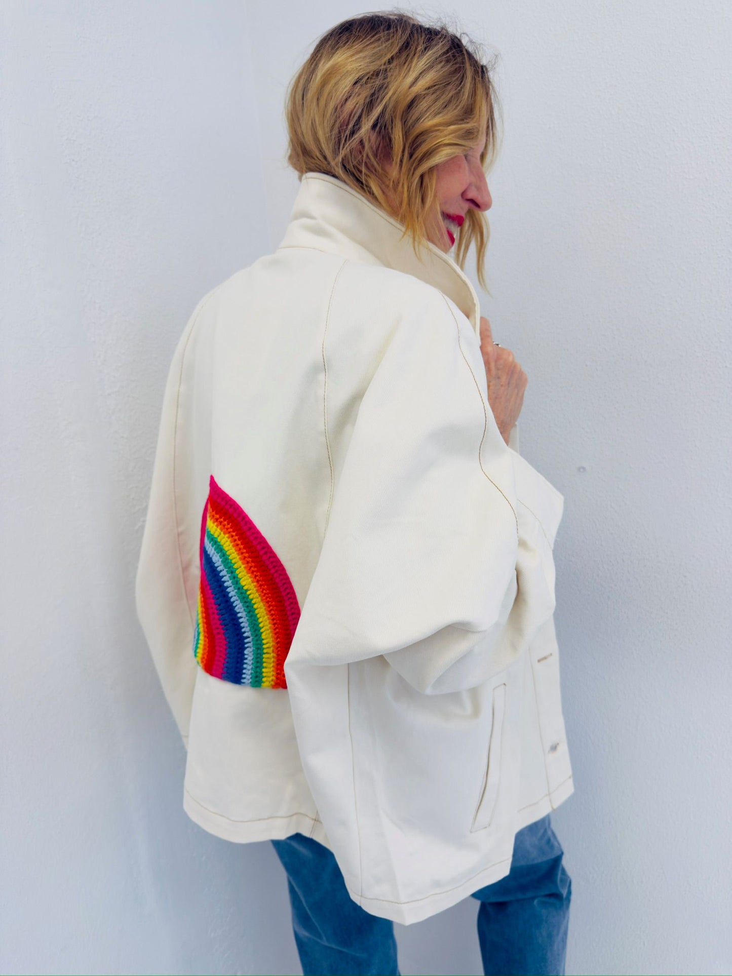 RAINBOW | Casaco de algodão com desenhos bordados