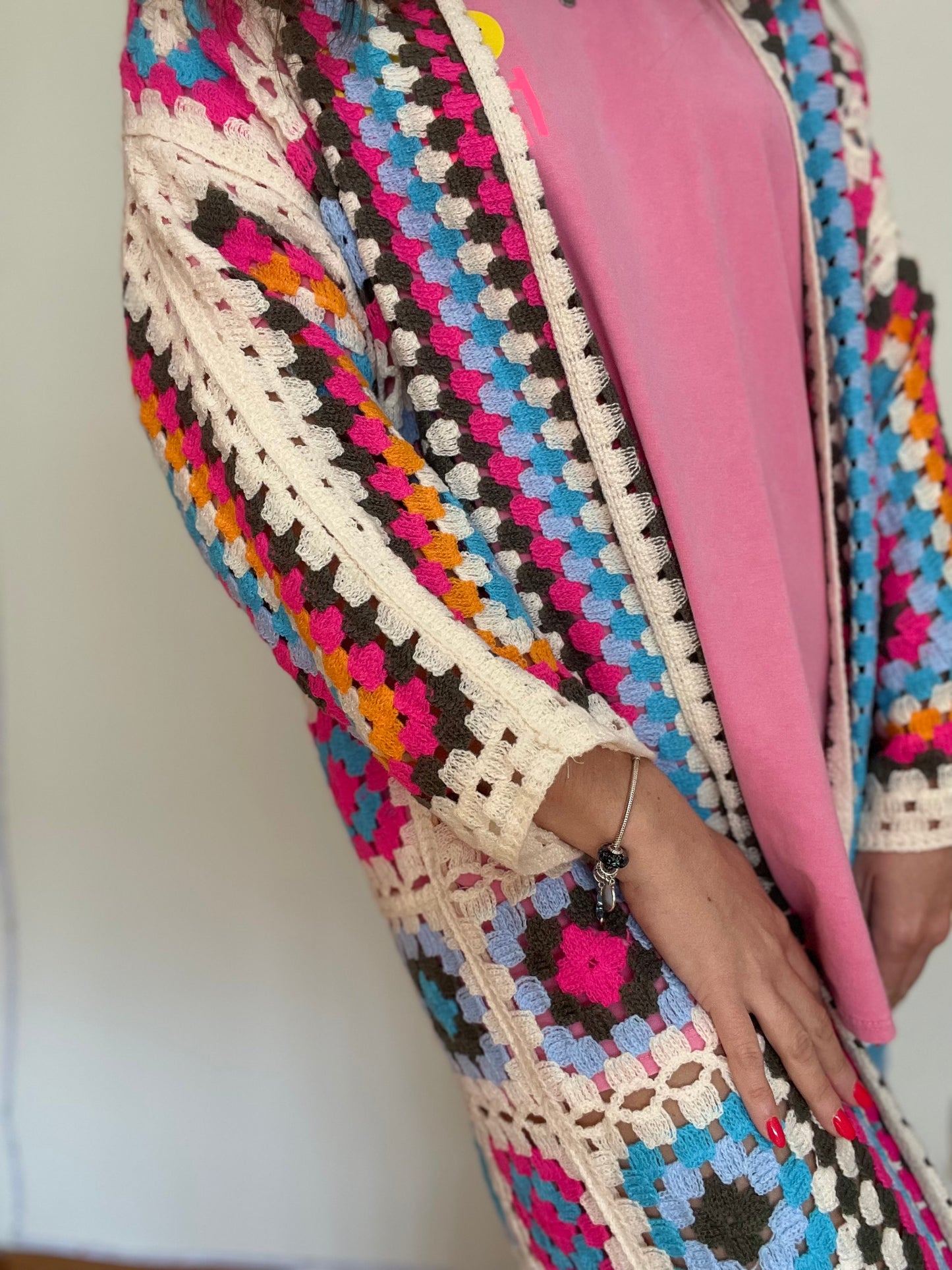 BALI | Kimono maxi em croché colorido