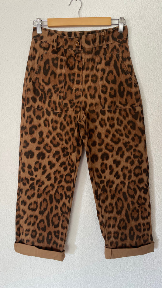 SALVAJE | Pantalón estampado leopardo con bolsillos