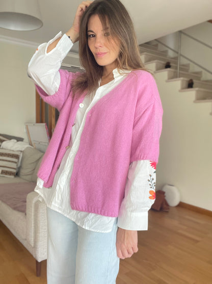 CHIARA | Short sleeve knitted coat
