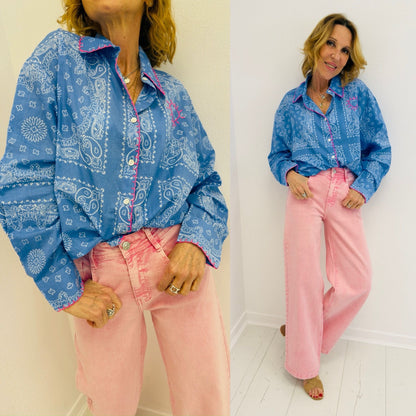 PLANET | Camisa estampada com bordados