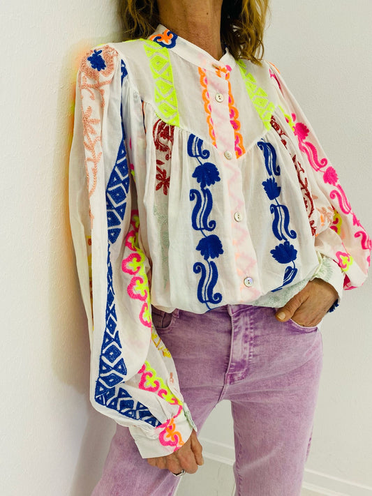 IDRA | Camisa bordada multicolor