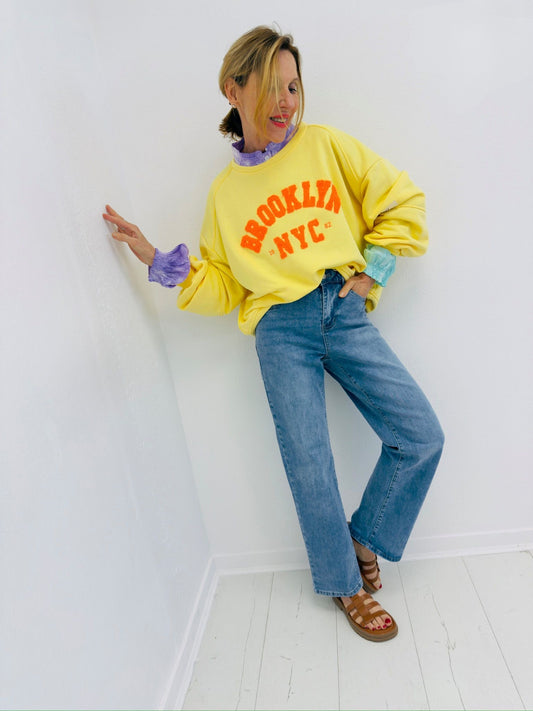 BROOKLYN | Sweat com letras bordadas