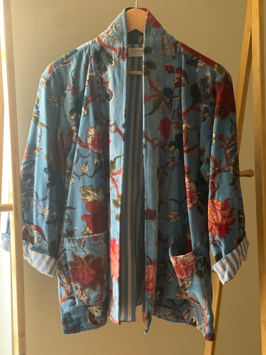 BLUE GARDEN KIMONO JACKET