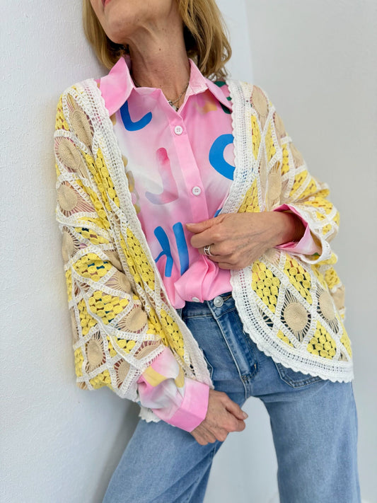 SUNFLOWER | Casaco em crochet colorido