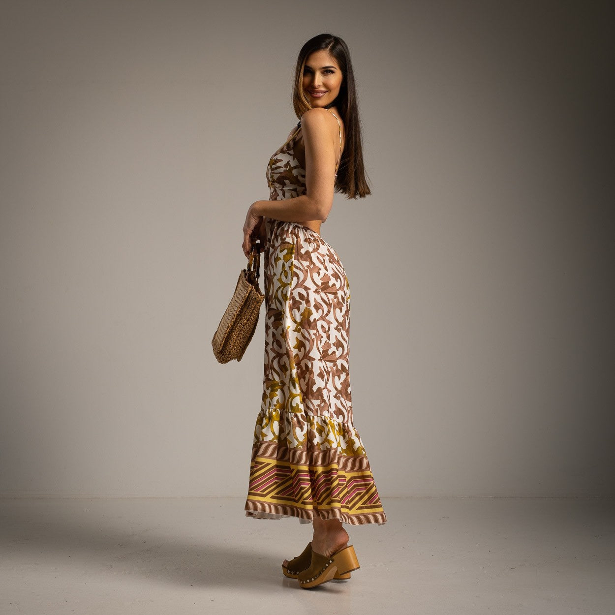 MARÍA | Vestido estampado recortado