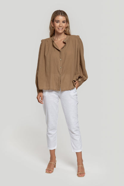 ADELE | Shirt with shoulder pads