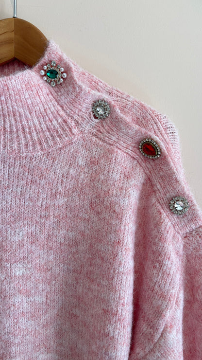 JÚLIA | Mesh with rhinestone buttons