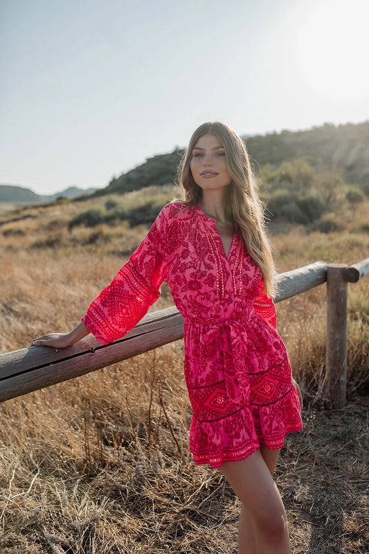 SUNSET BLOOM MINI DRESS