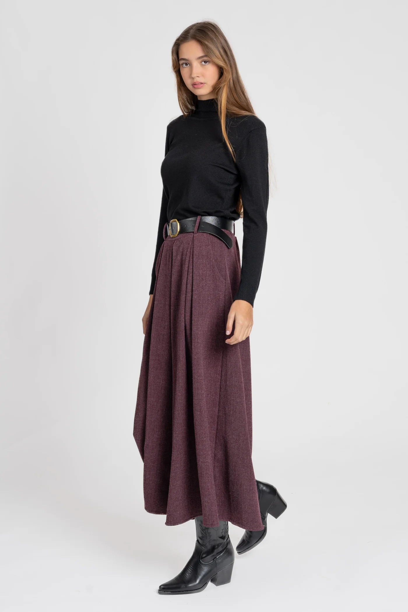 BERNA - Calças Midi Cintura Subida Perna Larga | VIBRANNA