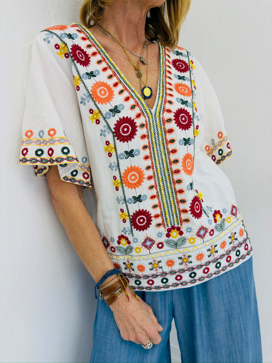 TULUM | Camisa com bordados coloridos