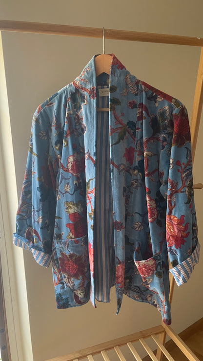 BLUE GARDEN KIMONO JACKET