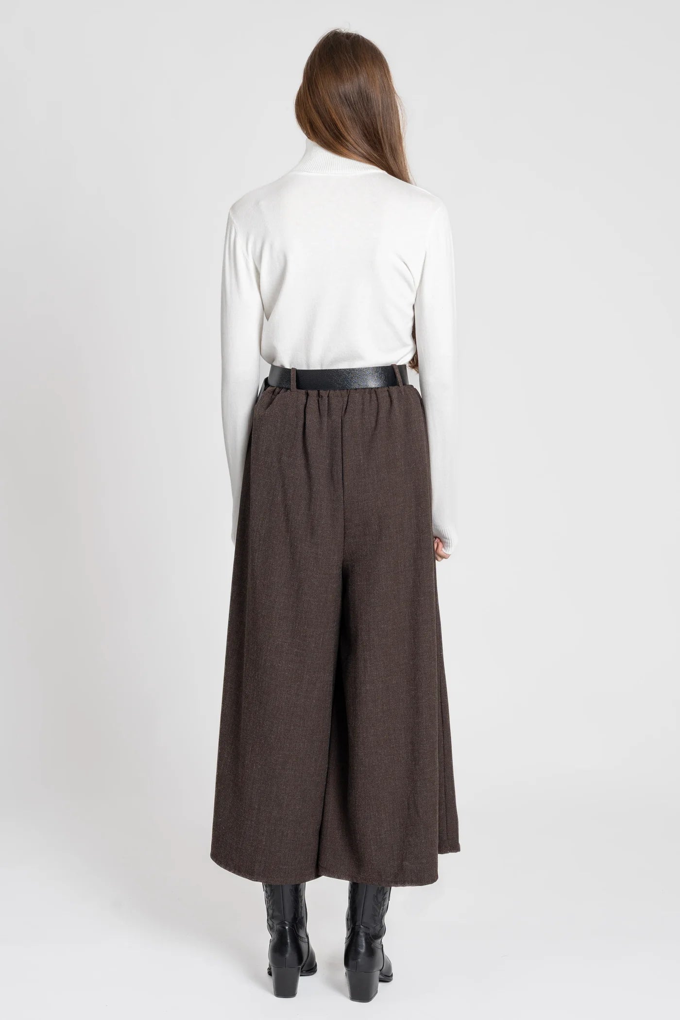 BERNA - Calças Midi Cintura Subida Perna Larga | VIBRANNA