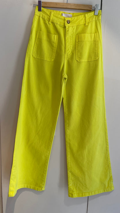 ALICANTE | Calças wide leg com bolsos de chapa