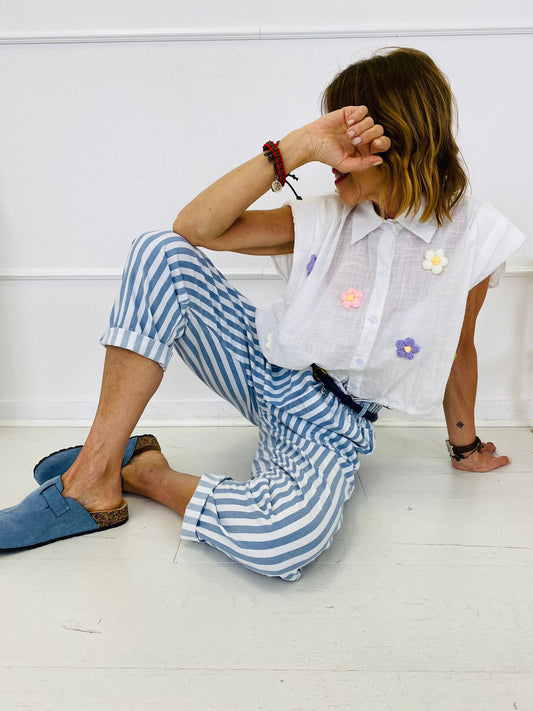 PHOEBE | Woolen flower shirt