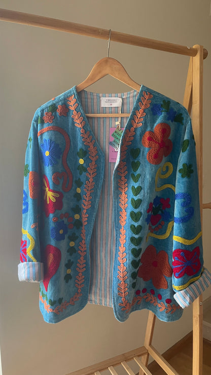 HEART BLOOM EMBROIDERED JACKET