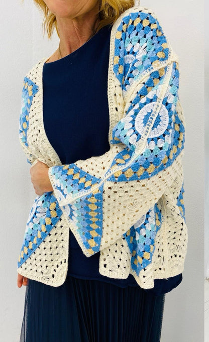 BOHO DREAMS | Casaco em malha crochet colorido