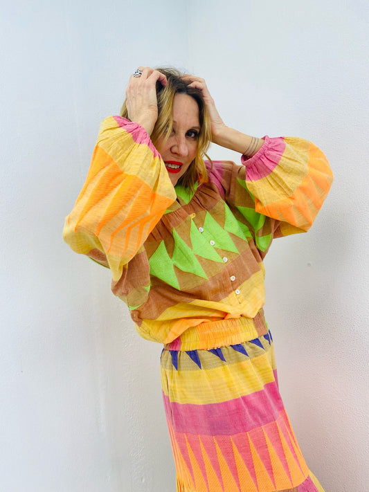 SOLARA | Camisa estampado étnico colorido