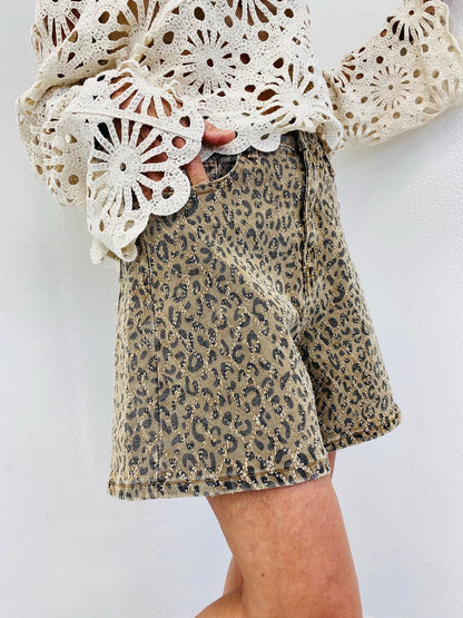 MUSE | Shorts animal print em ganga