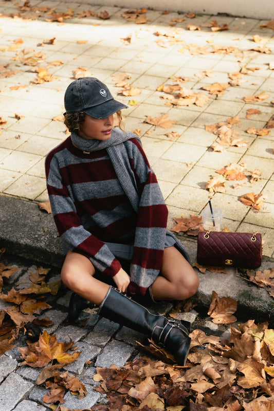 CAMILA BORDEAUX - Camisola às Riscas Feminina | VIBRANNA