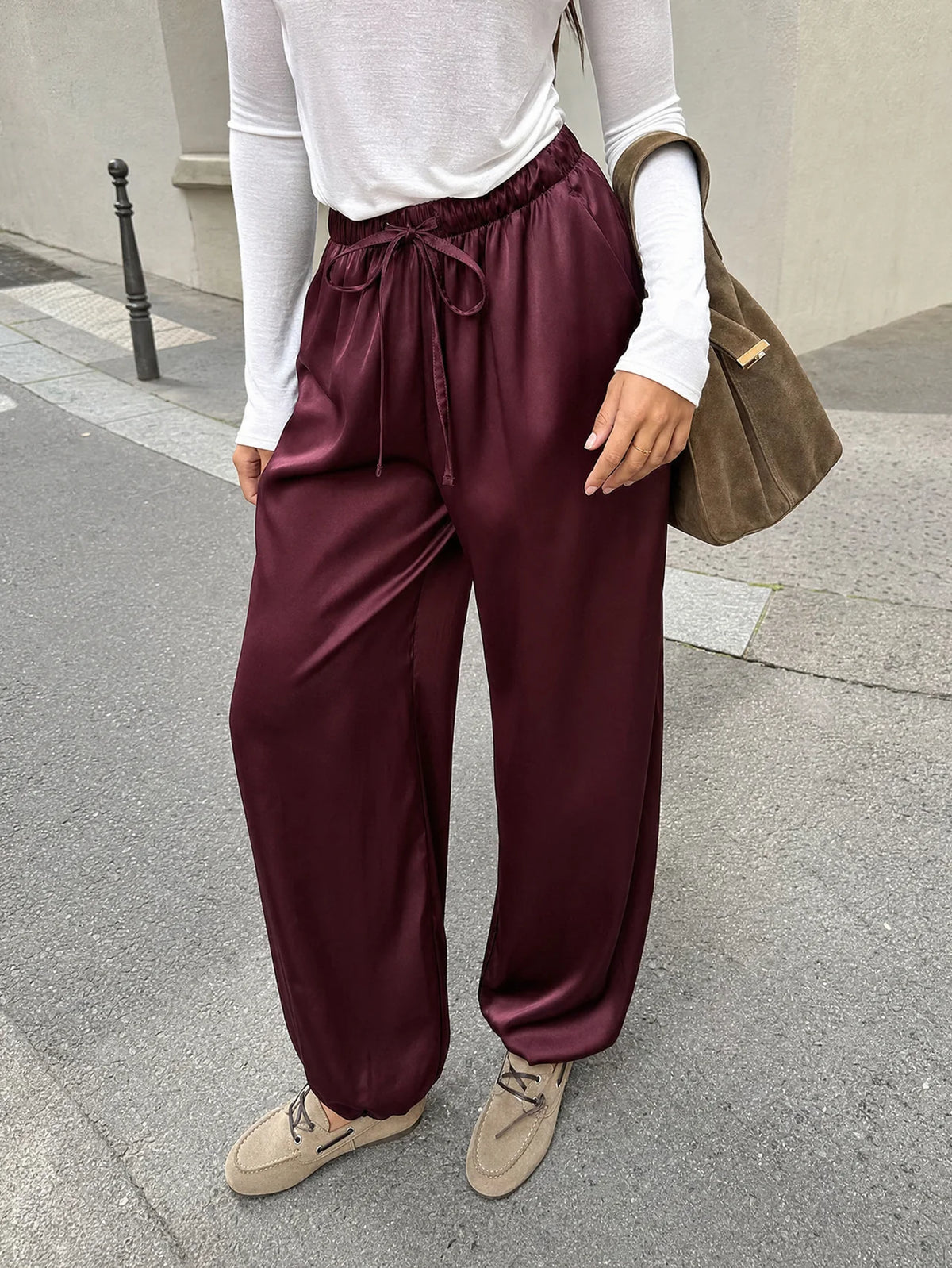 MILA SATIN BALLOON PANTS
