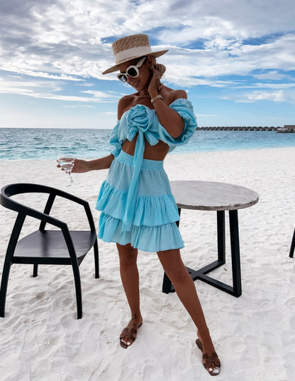 BRIANA | Skirt and crop top set