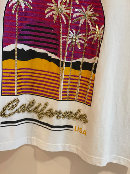 CALIFORNIA WHITE | T shirt with appliques