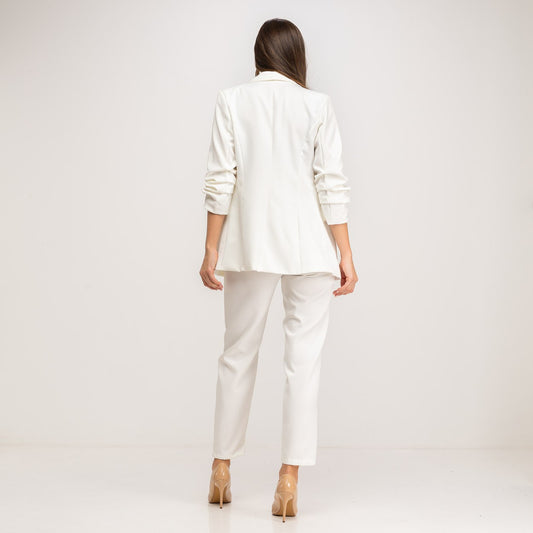 BLANCO | Conjunto blazer y pantalón