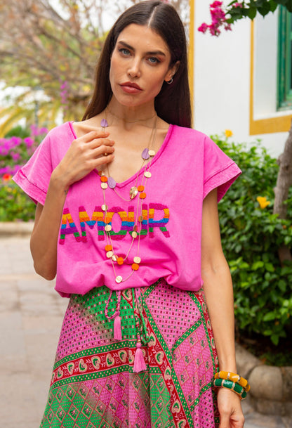 AMOUR | T shirt com missangas