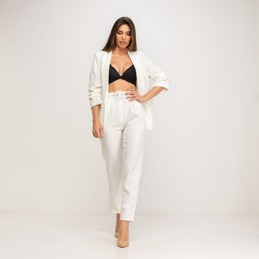 BLANCO | Conjunto blazer y pantalón