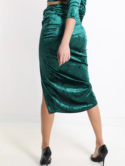 PARTY | Velvet skirt with slit