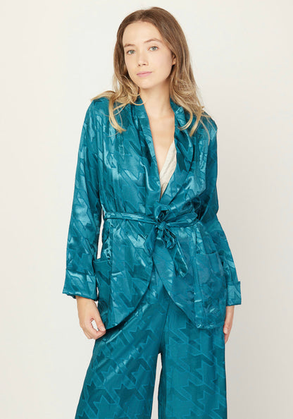 BRILLOS Cobalt | Satin set with printed stars